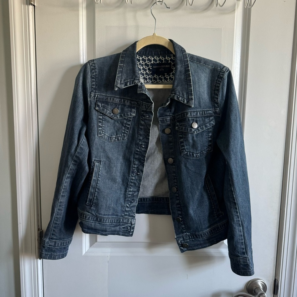 Banana Republic | Dark Wash Jean Jacket Size Petite Large
